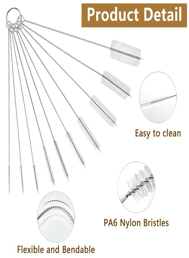 CIDYAUST Straw Cleaner Brush Set,10Pcs 9.8 Inch Long Straw Brush,Nylon Pipe Tube Cleaner with 10 Different Diameters.Bottle Brush for Baby Bottle,Tumbler,Sippy Cup and Sinks. - Image 3